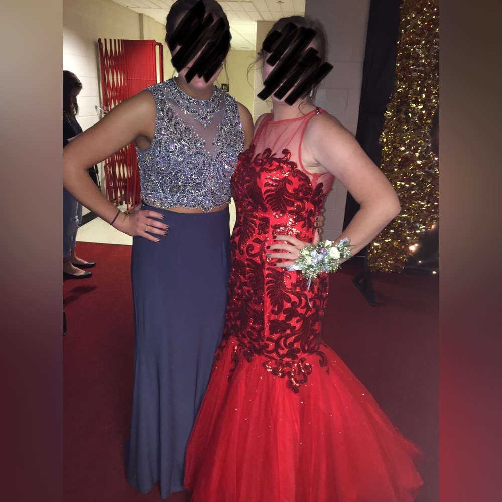 Grey two-piece dress